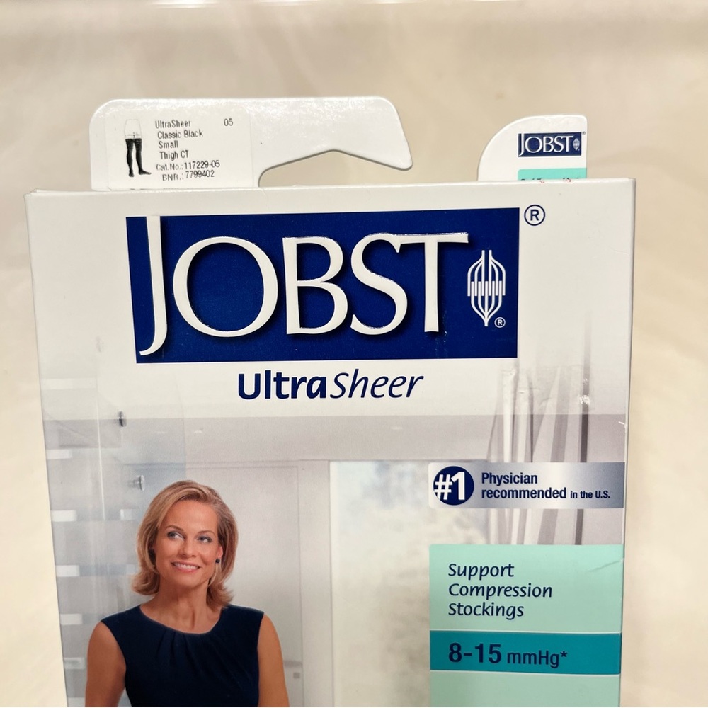 Jobst UltraSheer Compression Thigh Stockings - Black with Lace top 8-15 mmHg - Picture 3 of 11
